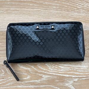 Kate Spade Glossy Black Dot Large Continental Wallet